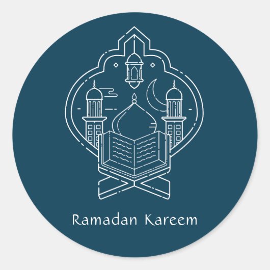 Line Art Ramadan Kareem - EID Mubarak Stickers (Vorderseite)