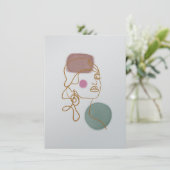 Line Art Schöne Face-Flat Grußkarte Karte (Stehend Vorderseite)