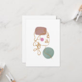 Line Art Schöne Face-Flat Grußkarte Karte (Vorderseite/Rückseite Beispiel)