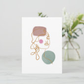 Line Art Schöne Face-Flat Grußkarte Karte (Stehend Vorderseite)
