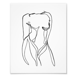 Line Art Schwarzweiß Frauen Körper minimal Fotodruck