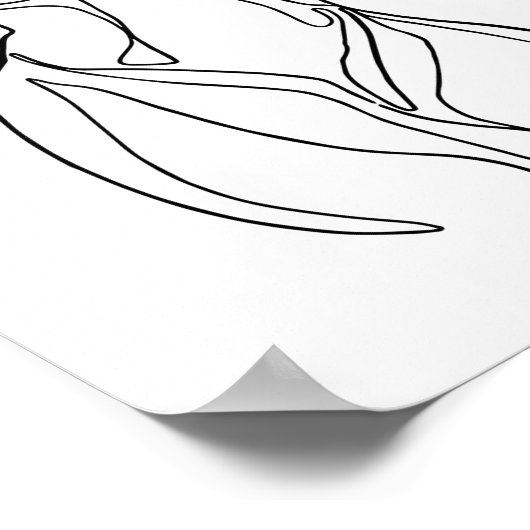 Line Art Schwarzweiß Frauen Körper minimal Poster (Ecke)