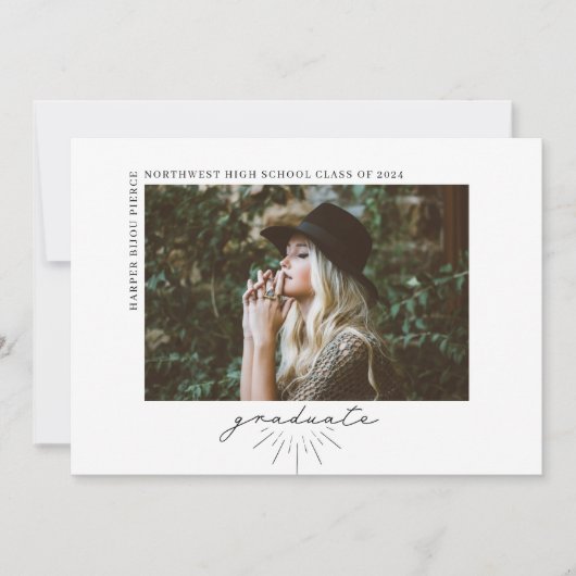 Line Art Script Abschluss Horizontales Foto Ankündigung (Vorderseite)