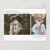 Line Art Script Graduation Party Foto Postkarte (Vorderseite)