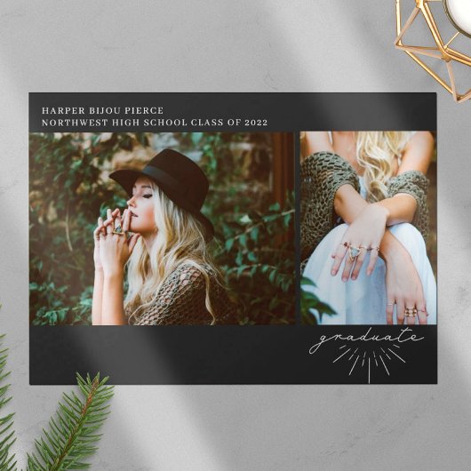 Line Art Script Grau Abschluss 2 Foto Ankündigung