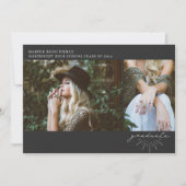 Line Art Script Grau Abschluss 2 Foto Ankündigung (Vorderseite)