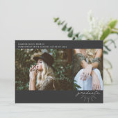 Line Art Script Grau Abschluss 2 Foto Ankündigung (Stehend Vorderseite)