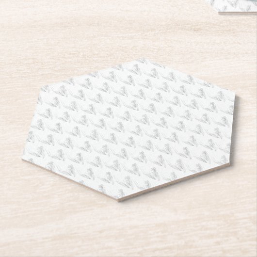 Line Art, Seashell, Harp Untersetzer (angewinkelt)