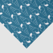 Line Art Seashell Muster Ocean Blue Tissue Paper Seidenpapier (Ausschnitt)