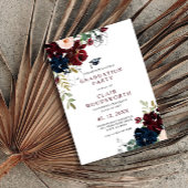 Line Art Sketch Burgundy Navy Abschluss Einladung