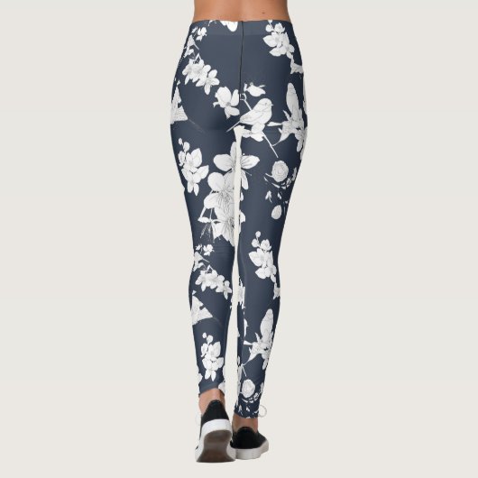 Line Art Spring Pattern Leggings (Rückseite)