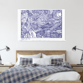 Line Art Starry Night Leinwanddruck (Insitu (Schlafzimmer))