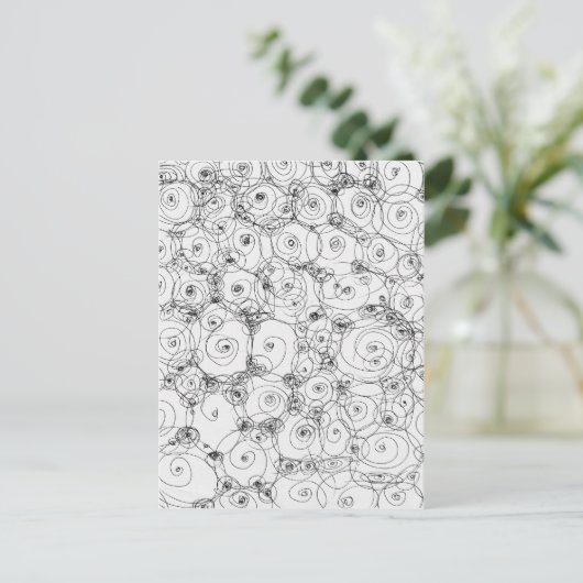 Line Art Stift Sketch Design Gezeichnet Papier Sch Postkarte (Stehend Vorderseite)