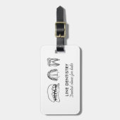 Line Art Tooth weißende Zahnklinik Zahnarzt Gepäckanhänger (Vorderseite vertikal)