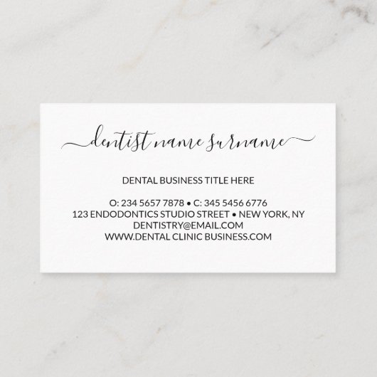 Line Art Tooth Whitening Zahnklinik Visitenkarte (Rückseite)