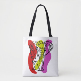 Line Art Tote Tasche, Line Art Elephant Tasche