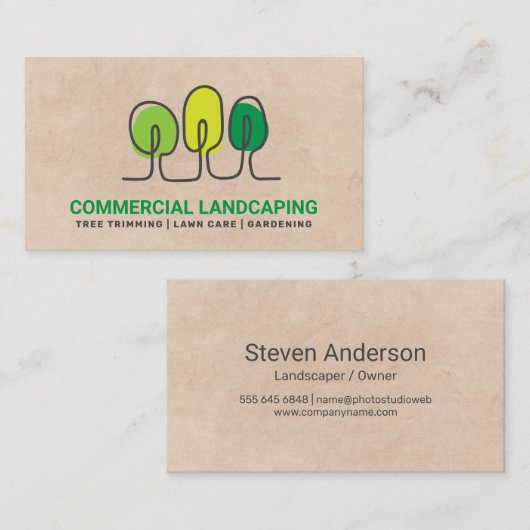 Line Art Trees | Landflucht Visitenkarte (Vorne/Hinten)