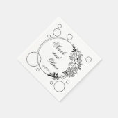 Line Art Wedding Floral Serviette (Ecke)
