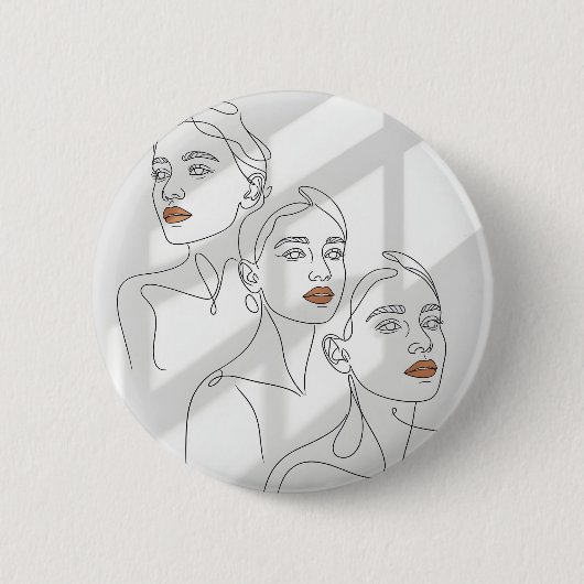Line Art Weibliches Trio Button (Vorderseite)