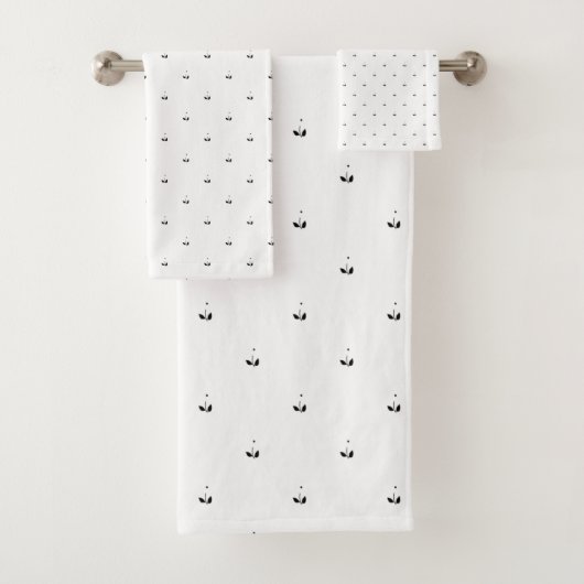 Line Art, White Lilac Badhandtuch Set (Insitu)