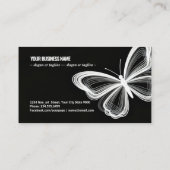 Line Art Wings: Modern Business Card Design Visitenkarte (Rückseite)