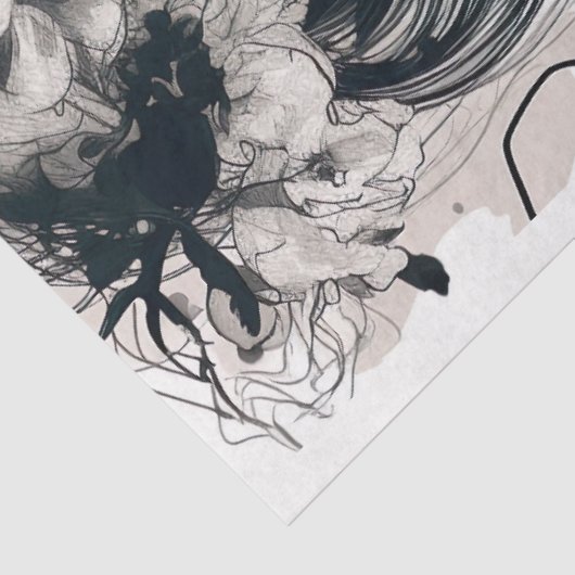 Line Art Woman 2 Decoupage Paper Seidenpapier (Ausschnitt)