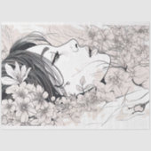 Line Art Woman 7 Dekoupage Paper Seidenpapier (Vorderseite)