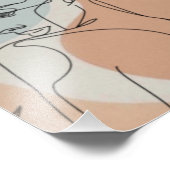 Line Art Woman & Blätter Foto Erweiterung (Ecke)