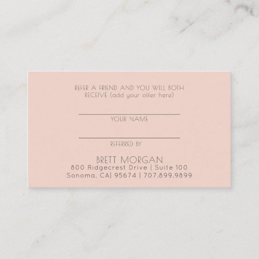 Line Art Woman Makeup Artist Empfehlungskarte (Rückseite)