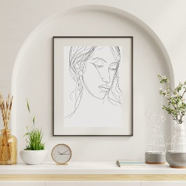 Line Art Woman Minimalistisch Poster