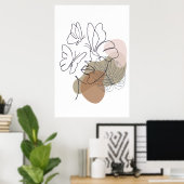 Line Art Woman Wall Art Poster (Heimbüro)