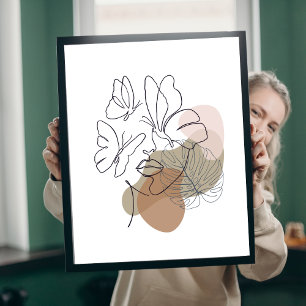 Line Art Woman Wall Art Poster