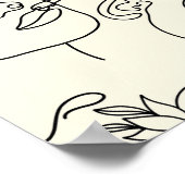 Line Art Women Illustrations Modern Minimalist Poster (Ecke)