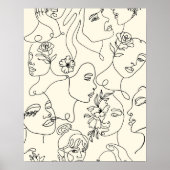 Line Art Women Illustrations Modern Minimalist Poster (Vorne)