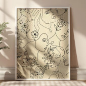 Line Art Women Illustrations Modern Minimalist Poster