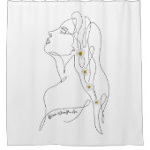 Line Art zeichn der Frau - Bloom, wo Sie sind Duschvorhang (Vorderseite)