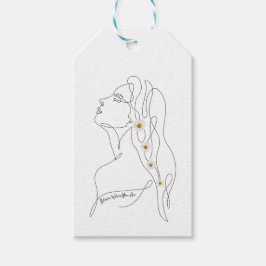 Line Art zeichn der Frau - Bloom, wo Sie sind Geschenkanhänger