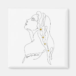 Line Art zeichn der Frau - Bloom, wo Sie sind Magnet