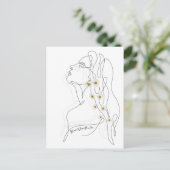 Line Art zeichn der Frau - Bloom, wo Sie sind Postkarte (Stehend Vorderseite)