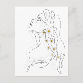 Line Art zeichn der Frau - Bloom, wo Sie sind Postkarte