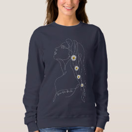 Line Art zeichn der Frau - Bloom, wo Sie sind Sweatshirt