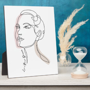 Line Art zeichn der Frau - Leben Sie Ihre Träume Fotoplatte