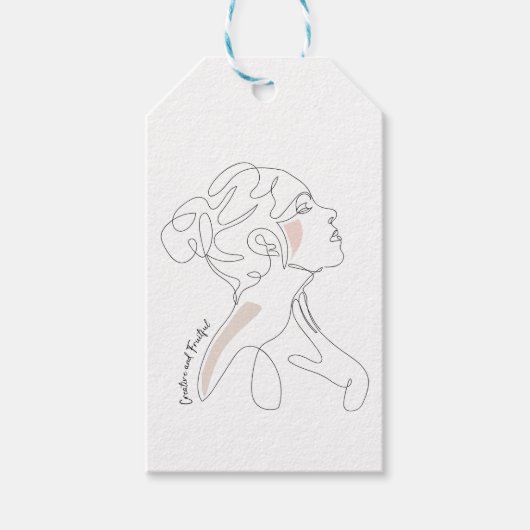 Line Art zeichn - Kreativ und fruchtbar Geschenkanhänger (Vorderseite)