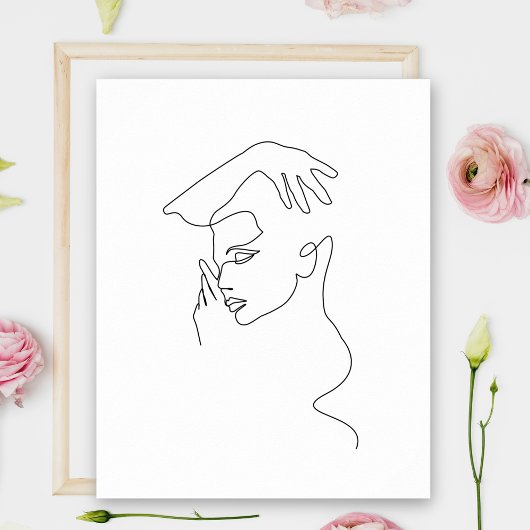 Line Art zeichn | Schwarzweiß | MINIMALISTISCH Poster