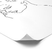 Line Art zeichn | Schwarzweiß | MINIMALISTISCH Poster (Ecke)