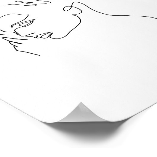 Line Art zeichn | Schwarzweiß | MINIMALISTISCH Poster (Ecke)