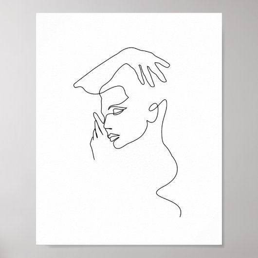 Line Art zeichn | Schwarzweiß | MINIMALISTISCH Poster (Vorne)