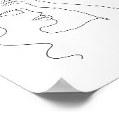 Line Art zeichn | Schwarzweiß | MINIMALISTISCH Poster (Ecke)