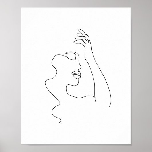Line Art zeichn | Schwarzweiß | MINIMALISTISCH Poster (Vorne)