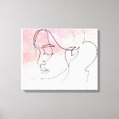 Line Art zeichnend Frauen Kontur Mauer Leinwanddruck (Vorderseite)